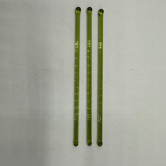 Green Glass Stirrers set of 3
