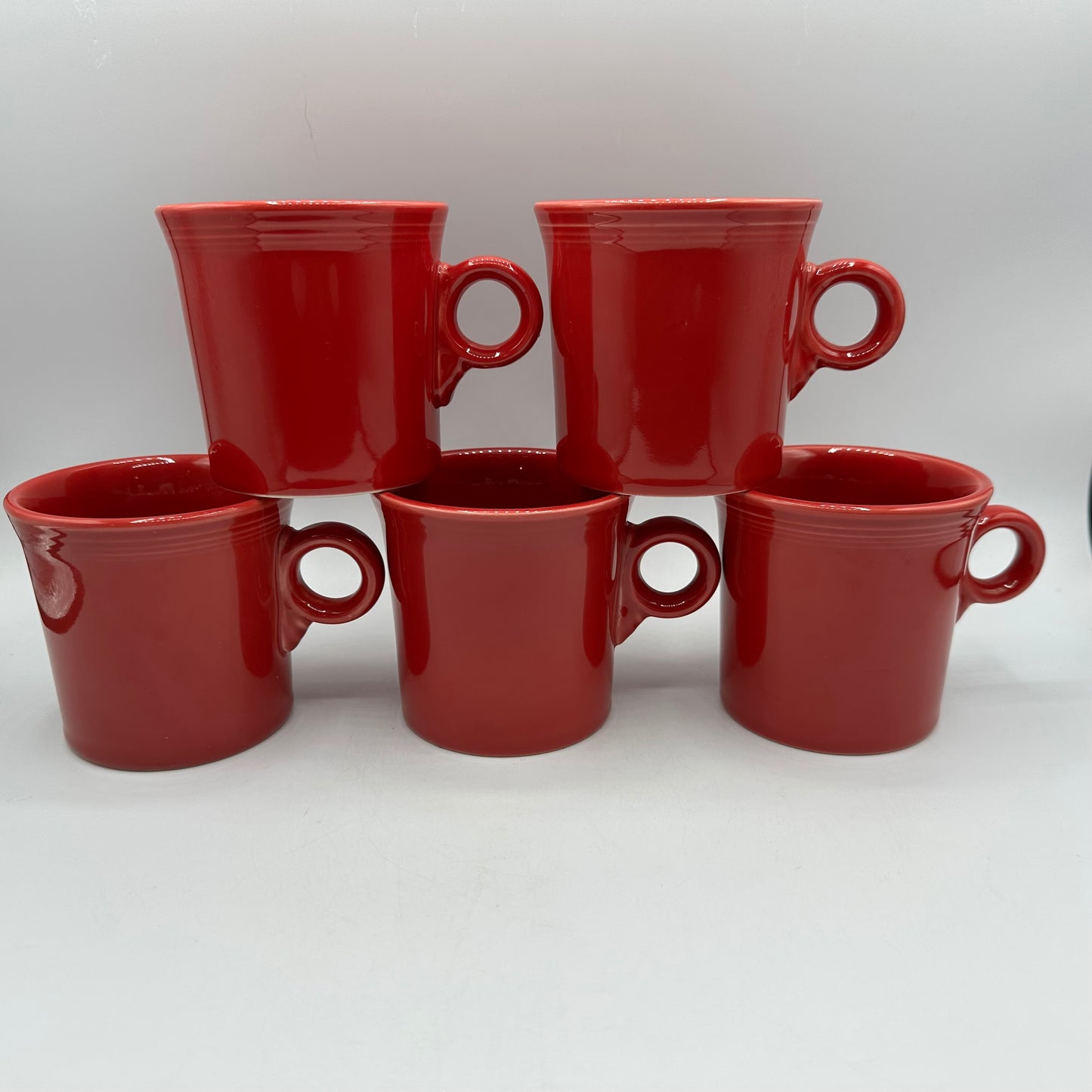 Fiestaware Scarlet Red Mugs, Set of 5
