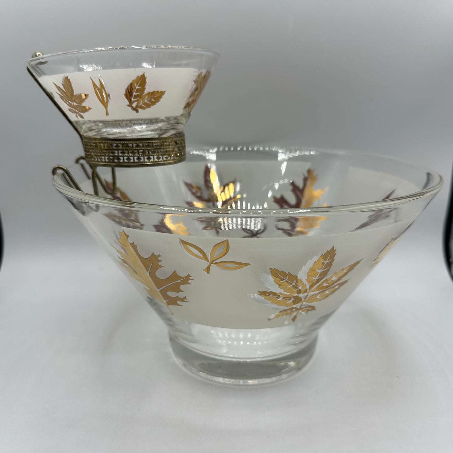 Libbey Golden Foilage Chip and Dip Set
