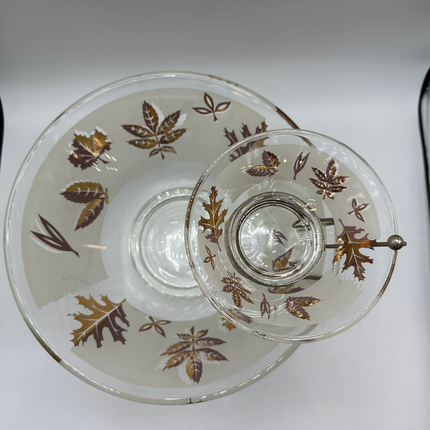 Libbey Golden Foilage Chip and Dip Set