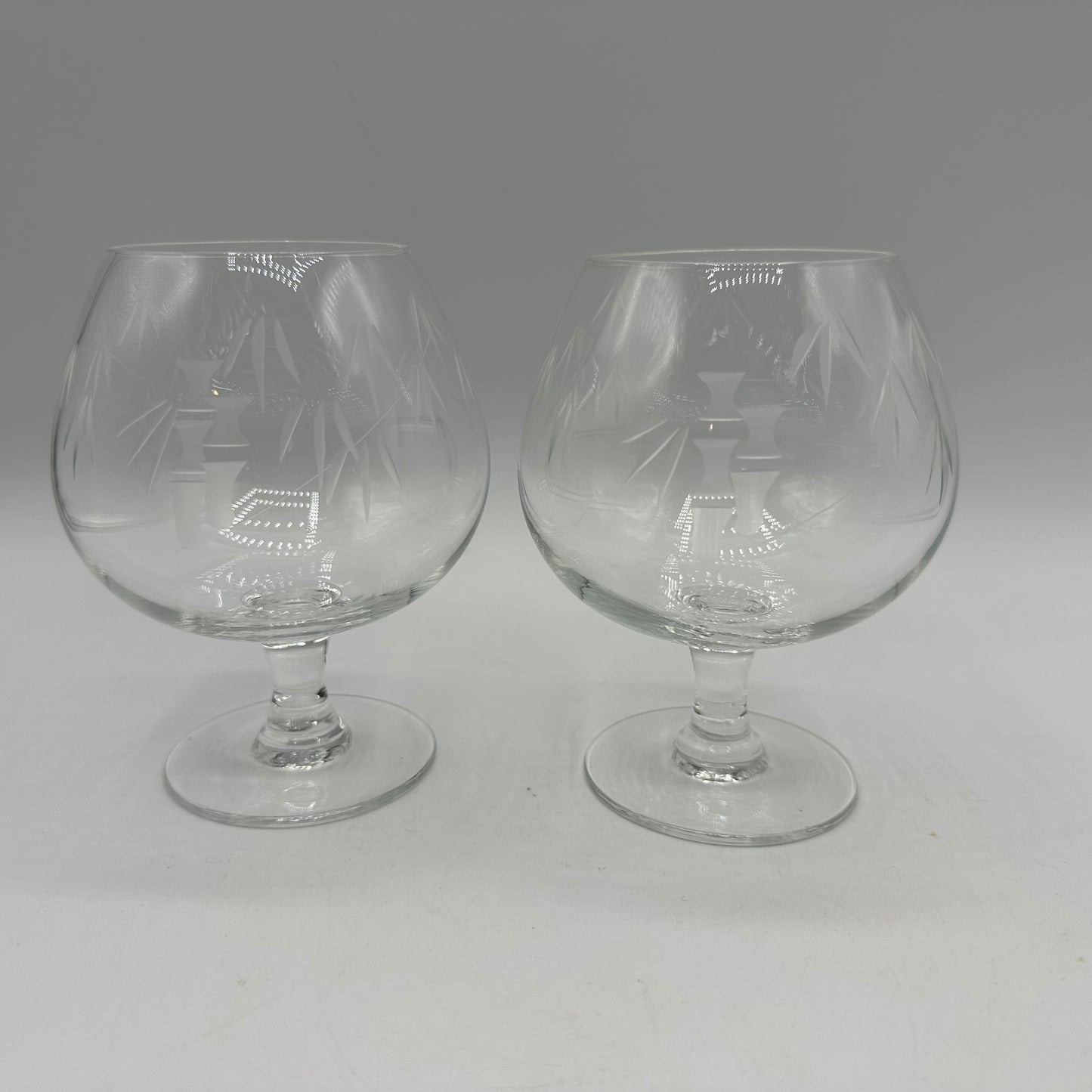 Sasaki Noritake Etched Bamboo Brandy Snifter, Set of 5