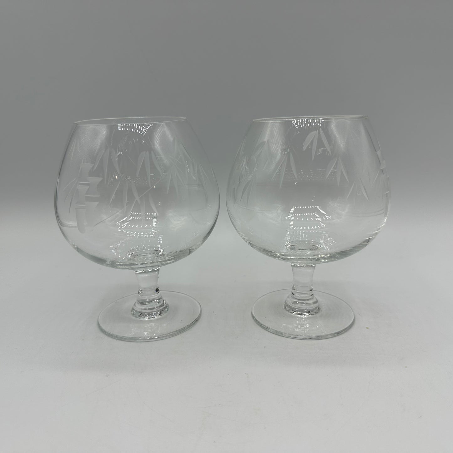Sasaki Noritake Etched Bamboo Brandy Snifter, Set of 5
