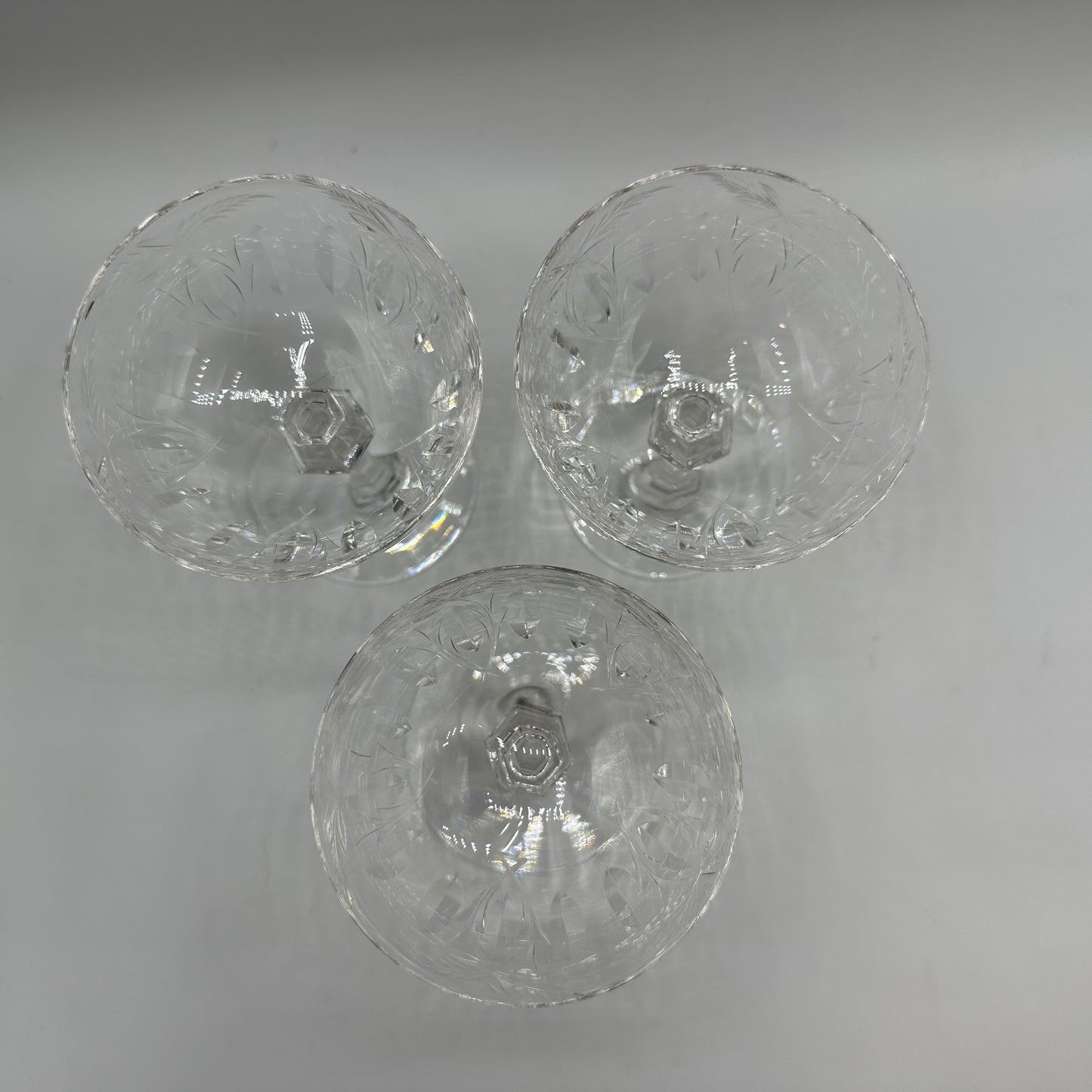 Tiffin-Franciscan Moss Rose Champagne/Sherbet Glasses, Set of 3