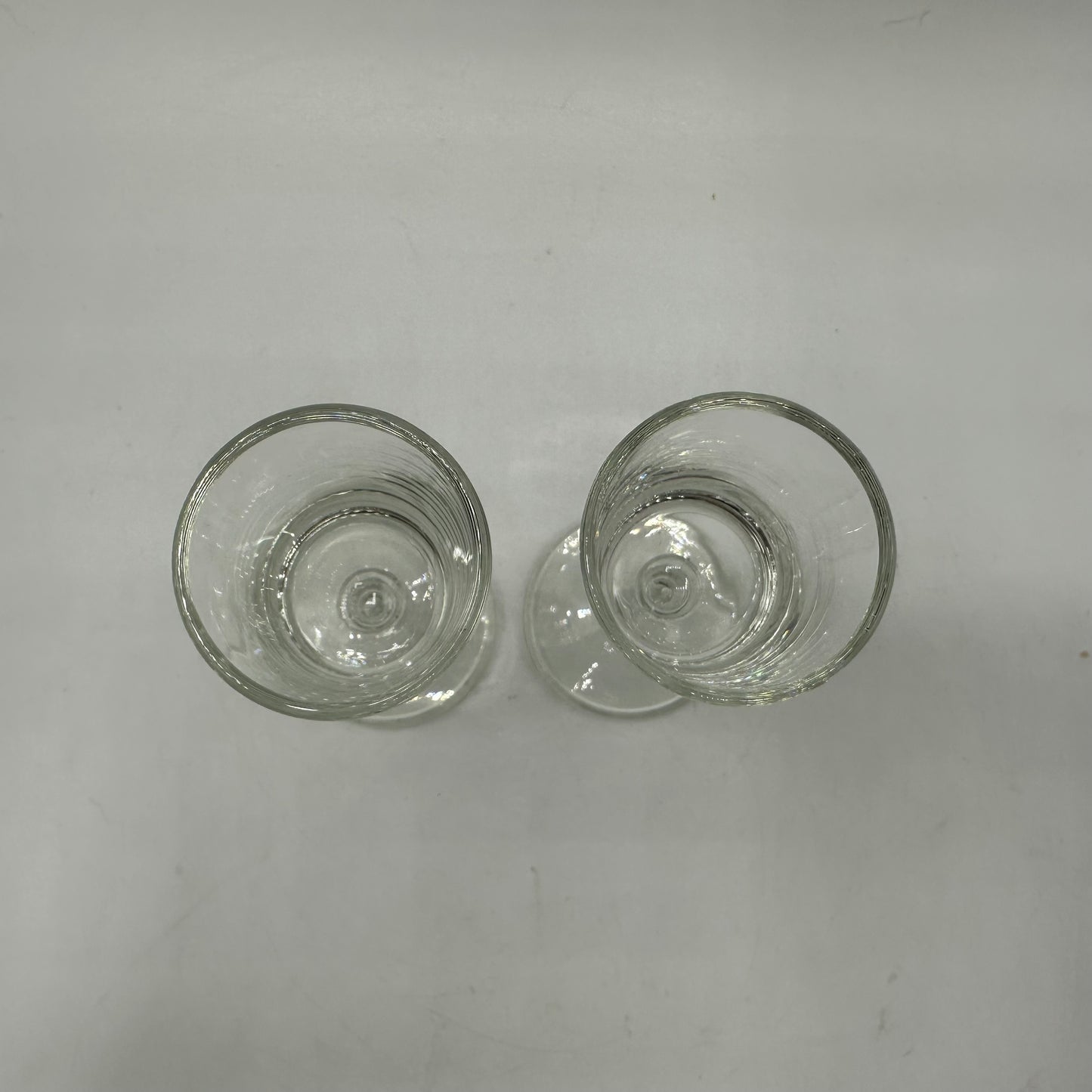 Clear Glass Cordials With Pannelled Stem, Set of 2