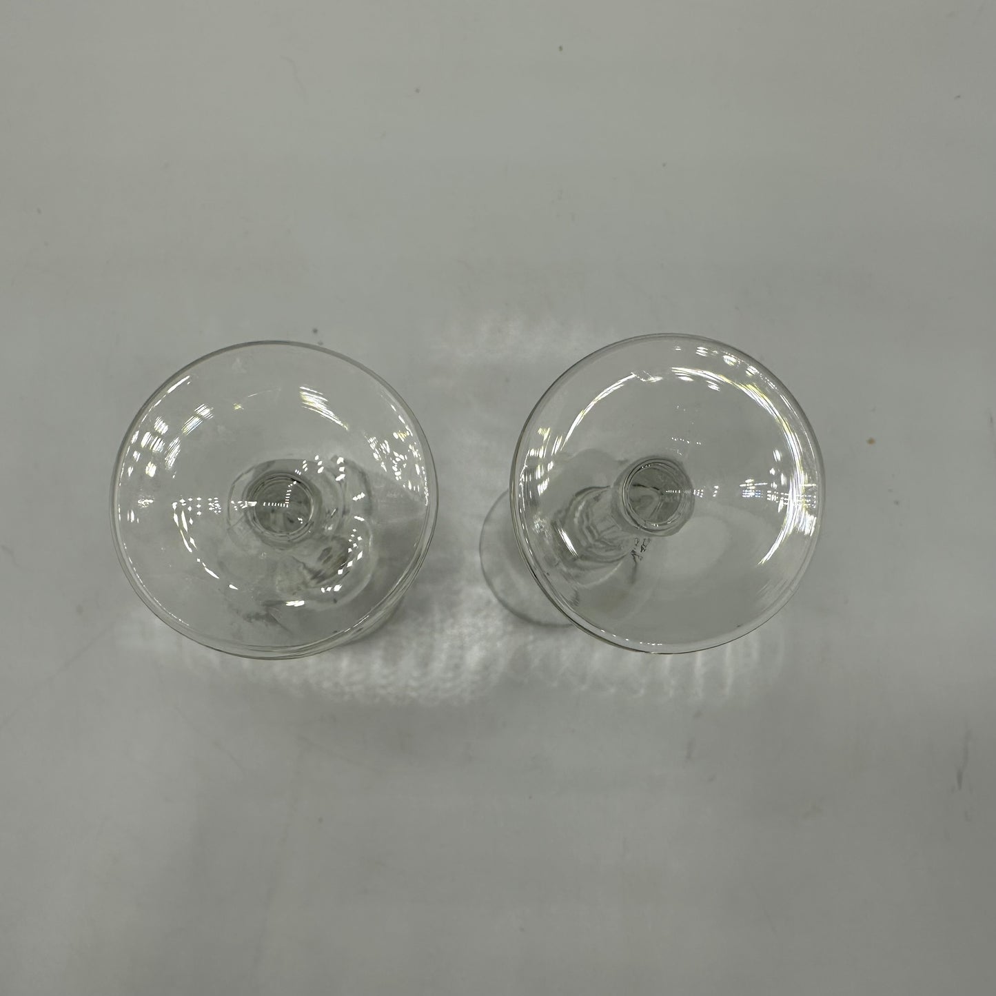 Clear Glass Cordials With Pannelled Stem, Set of 2