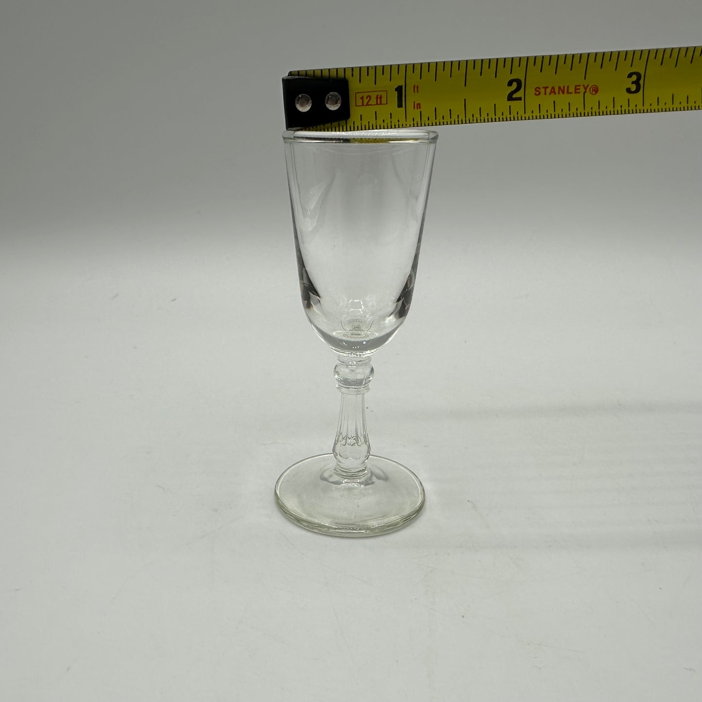 Clear Glass Cordials With Pannelled Stem, Set of 2