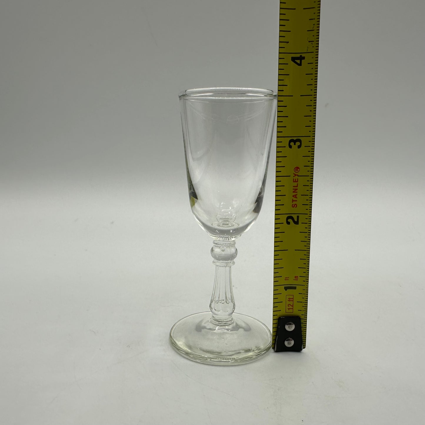 Clear Glass Cordials With Pannelled Stem, Set of 2