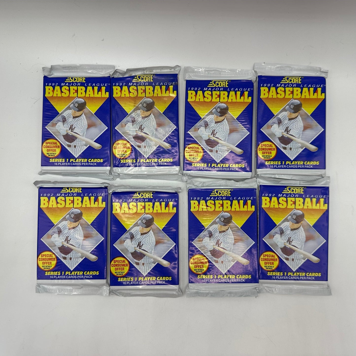 Score 1992 Major League Baseball Series 1 Player Cards Unopened 32 Packs