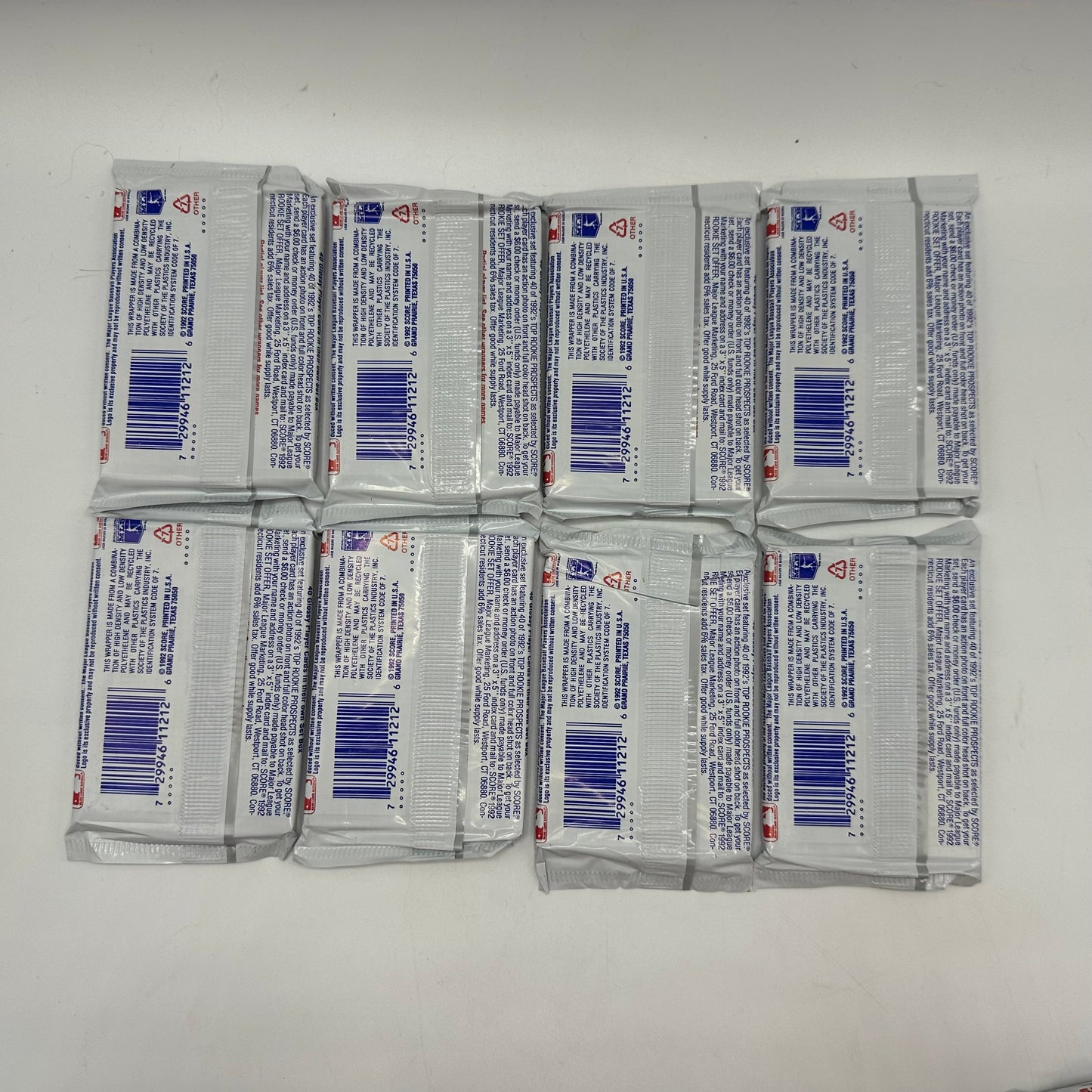 Score 1992 Major League Baseball Series 1 Player Cards Unopened 32 Packs