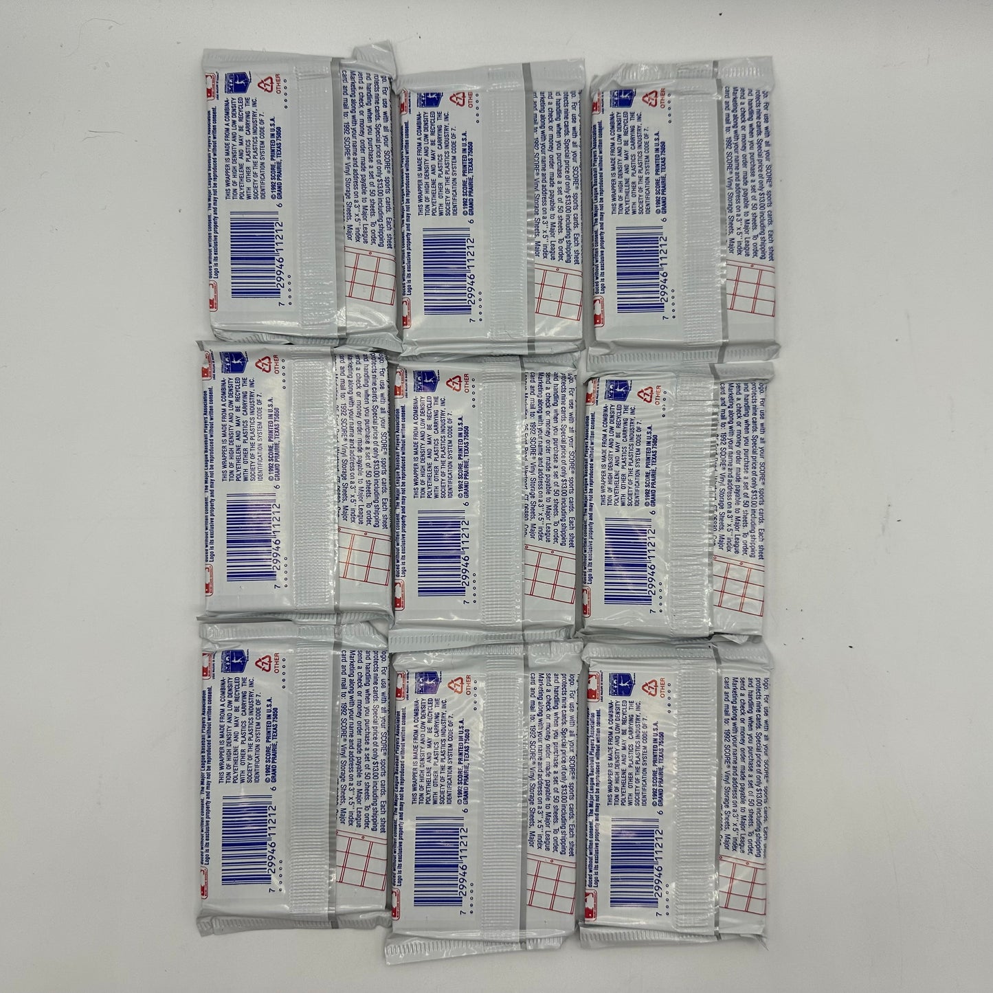 Score 1992 Major League Baseball Series 1 Player Cards Unopened 32 Packs