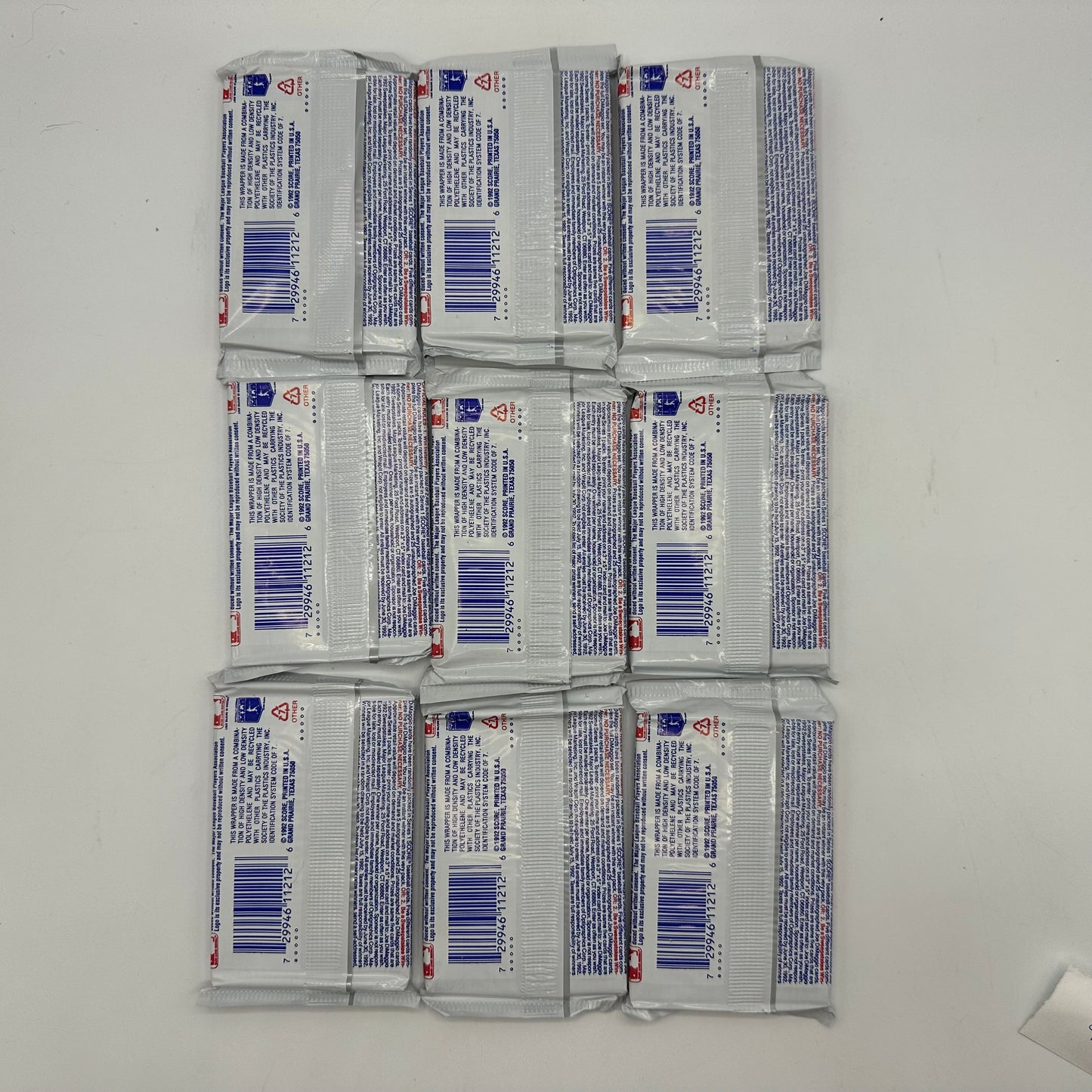 Score 1992 Major League Baseball Series 1 Player Cards Unopened 32 Packs