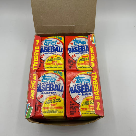 1988 Topps Baseball 36 Sealed Card Packs in Open Box