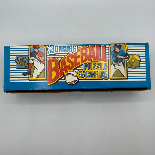 1989 Donruss Baseball 12 Sealed Card Packs and 41 Loose Puzzle Cards Open Box