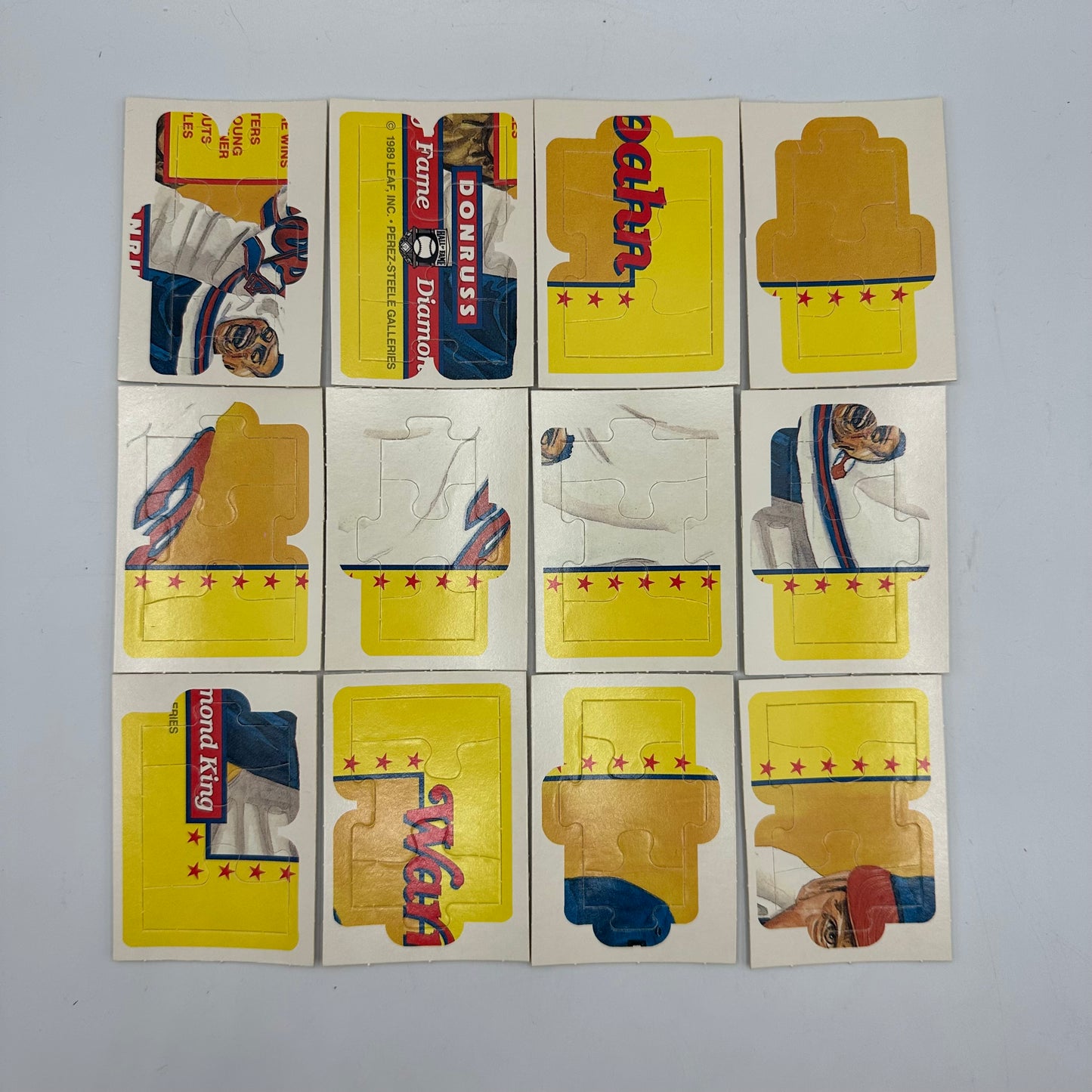 1989 Donruss Baseball 12 Sealed Card Packs and 41 Loose Puzzle Cards Open Box
