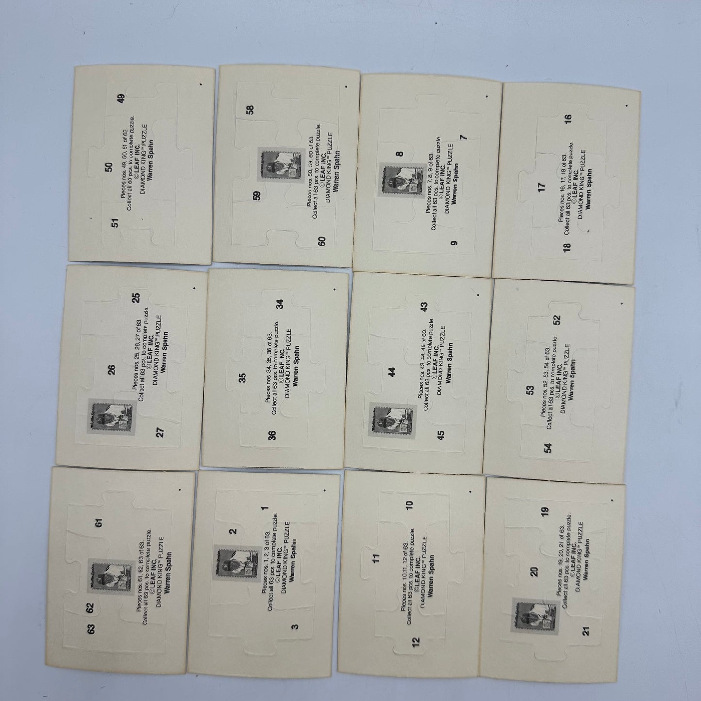 1989 Donruss Baseball 12 Sealed Card Packs and 41 Loose Puzzle Cards Open Box