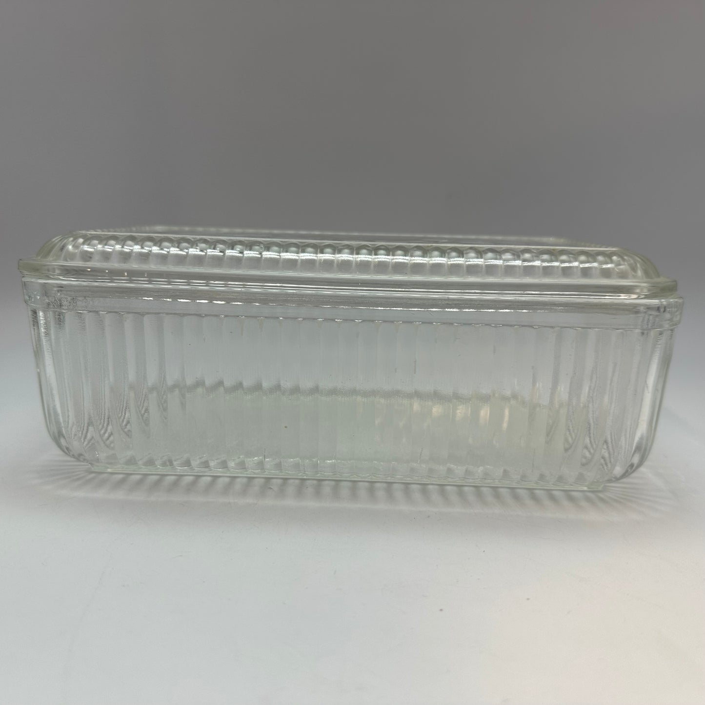 Federal Glass Refridgerator Dish, Fruit Design