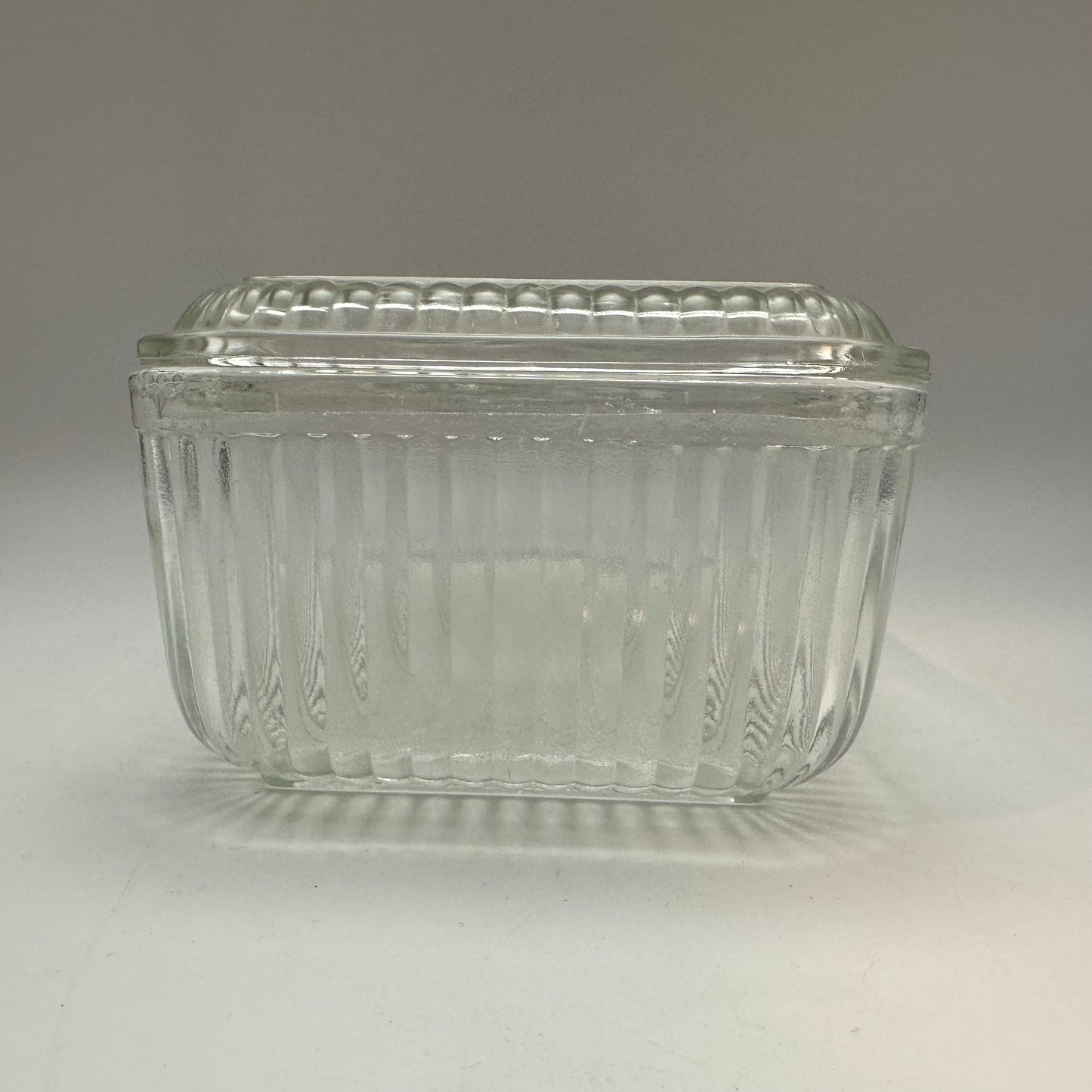 Federal Glass Refridgerator Dish, Fruit Design