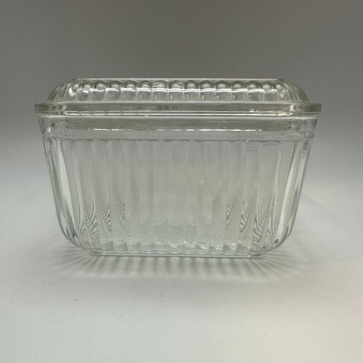 Federal Glass Refridgerator Dish, Fruit Design