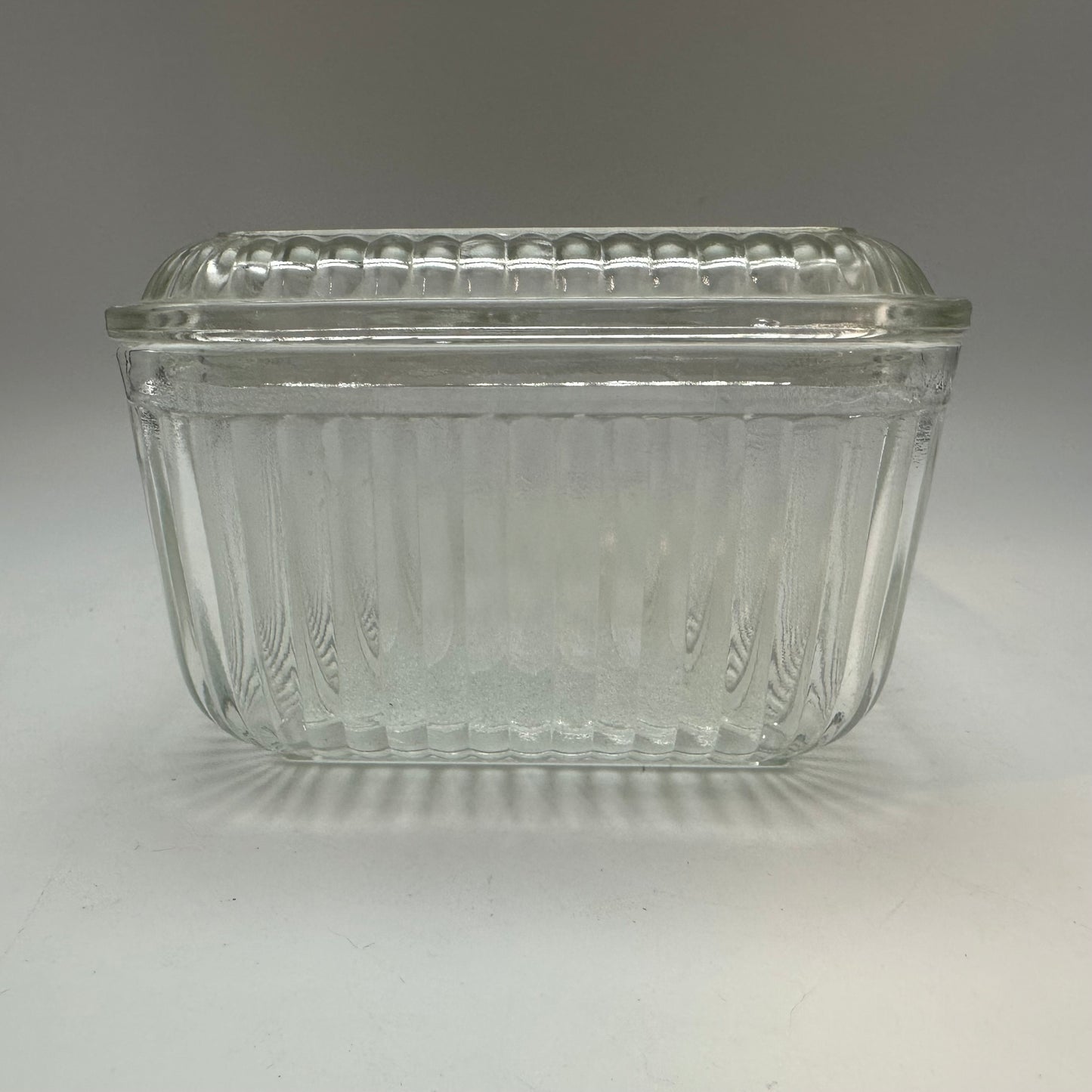 Federal Glass Refridgerator Dish, Fruit Design