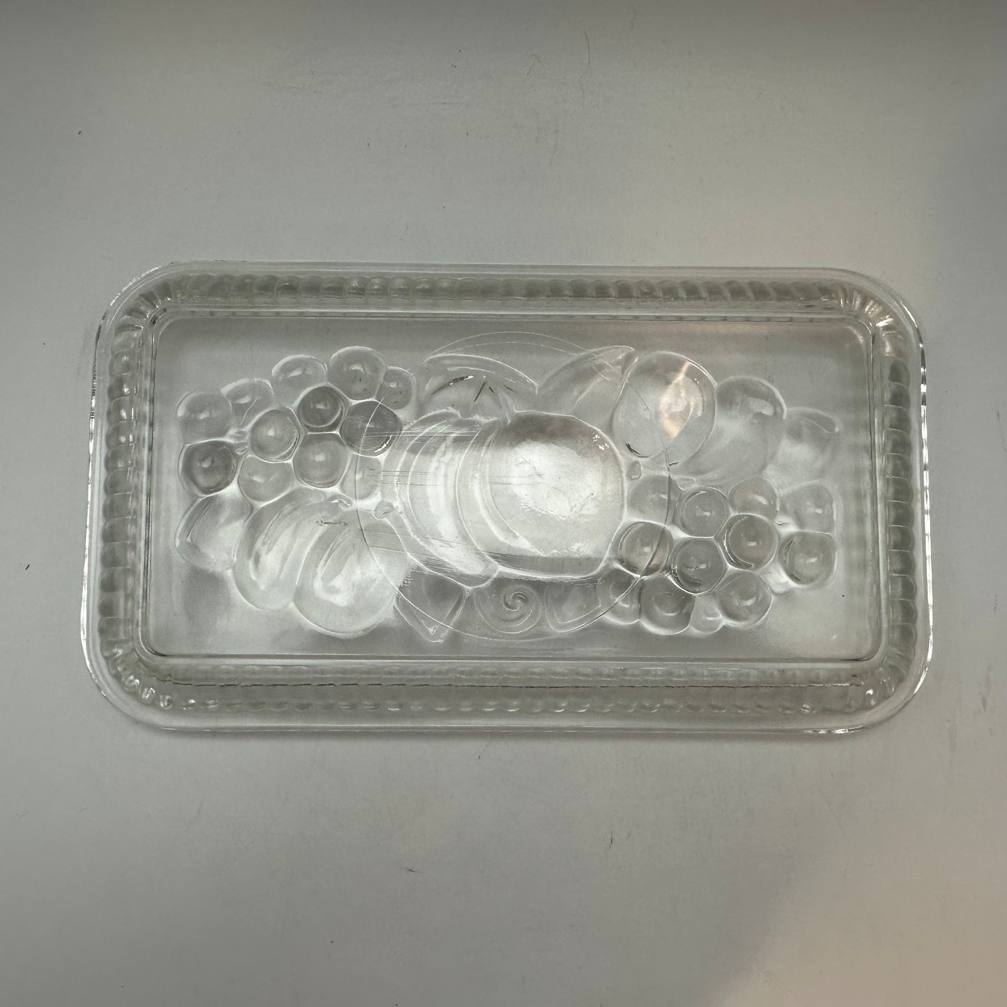 Federal Glass Refridgerator Dish, Fruit Design