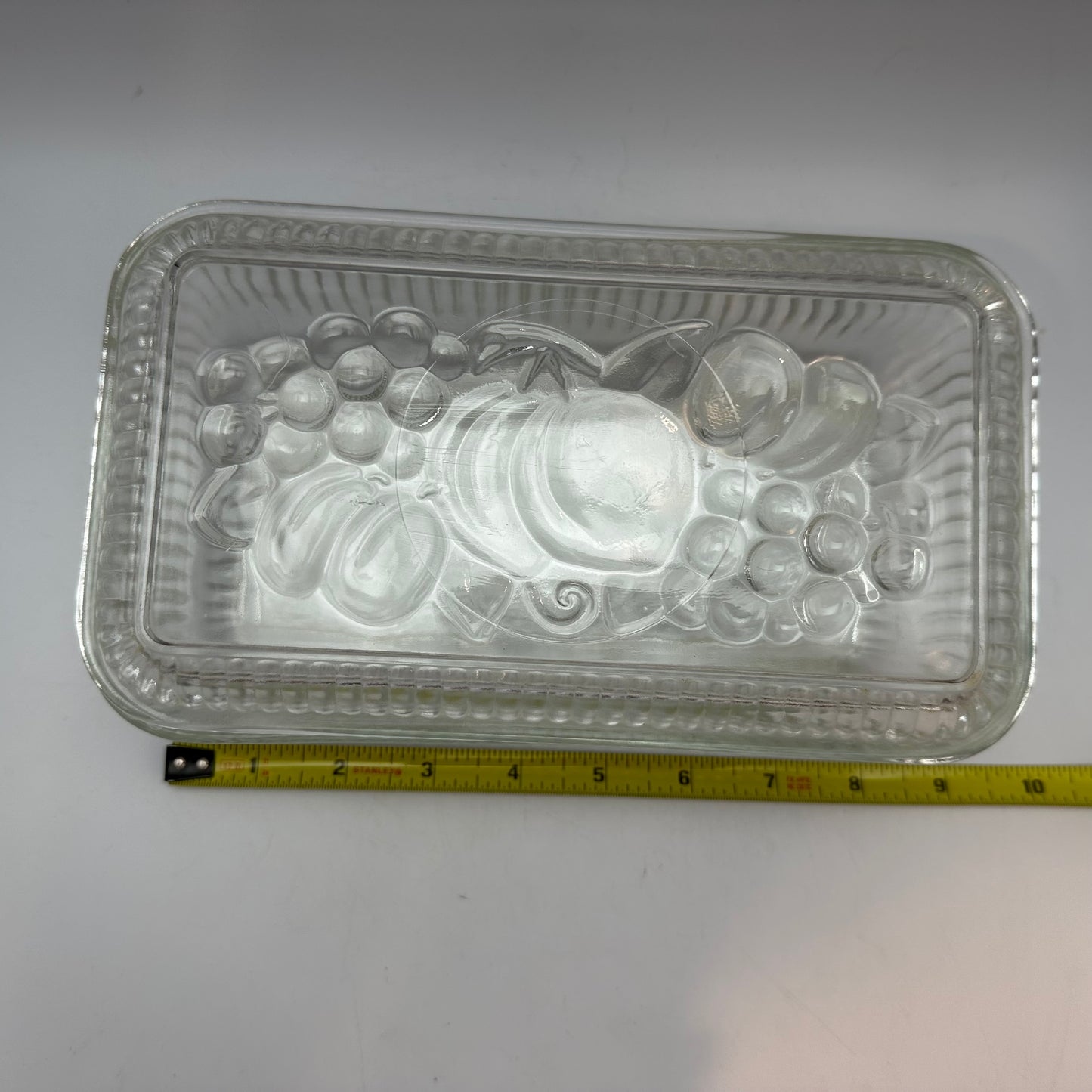 Federal Glass Refridgerator Dish, Fruit Design