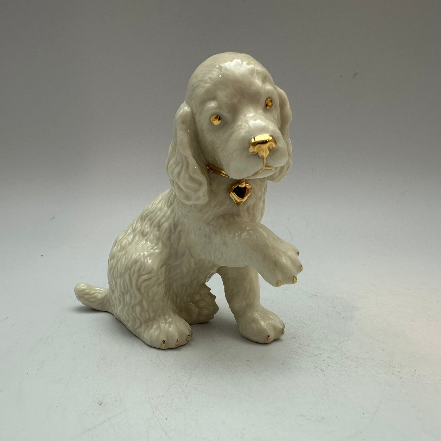 Lenox Spaniel Dog Figurines, 24kt Gold and Crystal, Set of 2