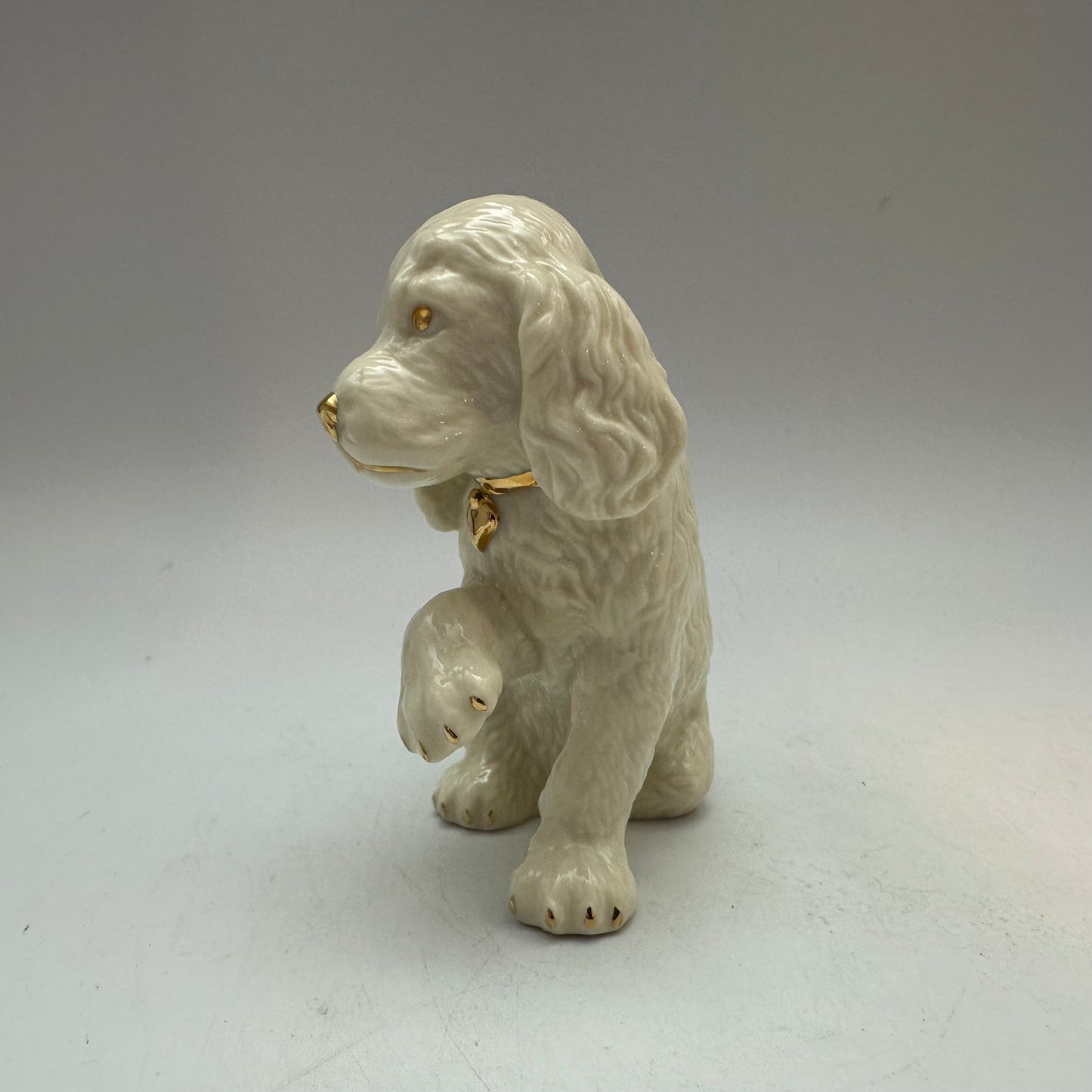 Lenox Spaniel Dog Figurines, 24kt Gold and Crystal, Set of 2