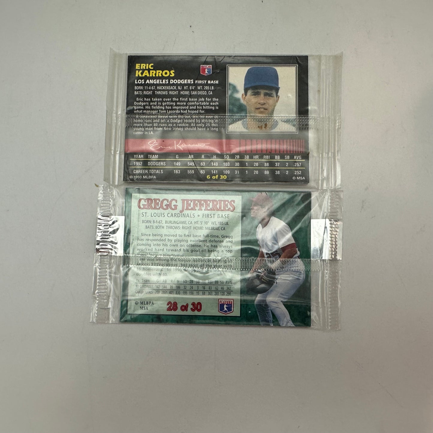 Post 1992 and 1993 Sealed Baseball Card Sets
