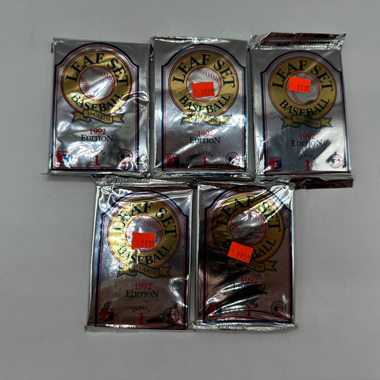 1992 Leaf Set Baseball 5 Sealed Card Packs