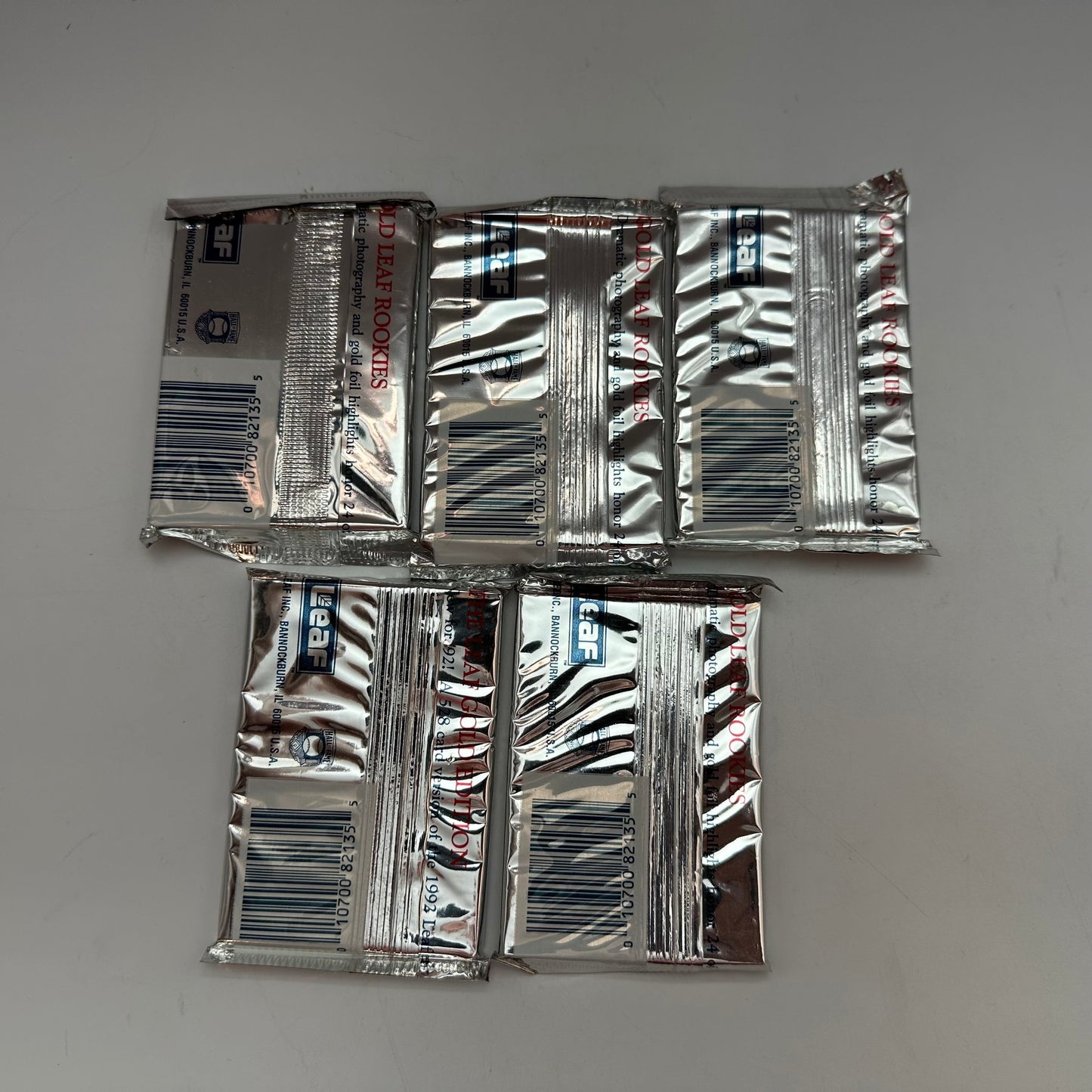 1992 Leaf Set Baseball 5 Sealed Card Packs