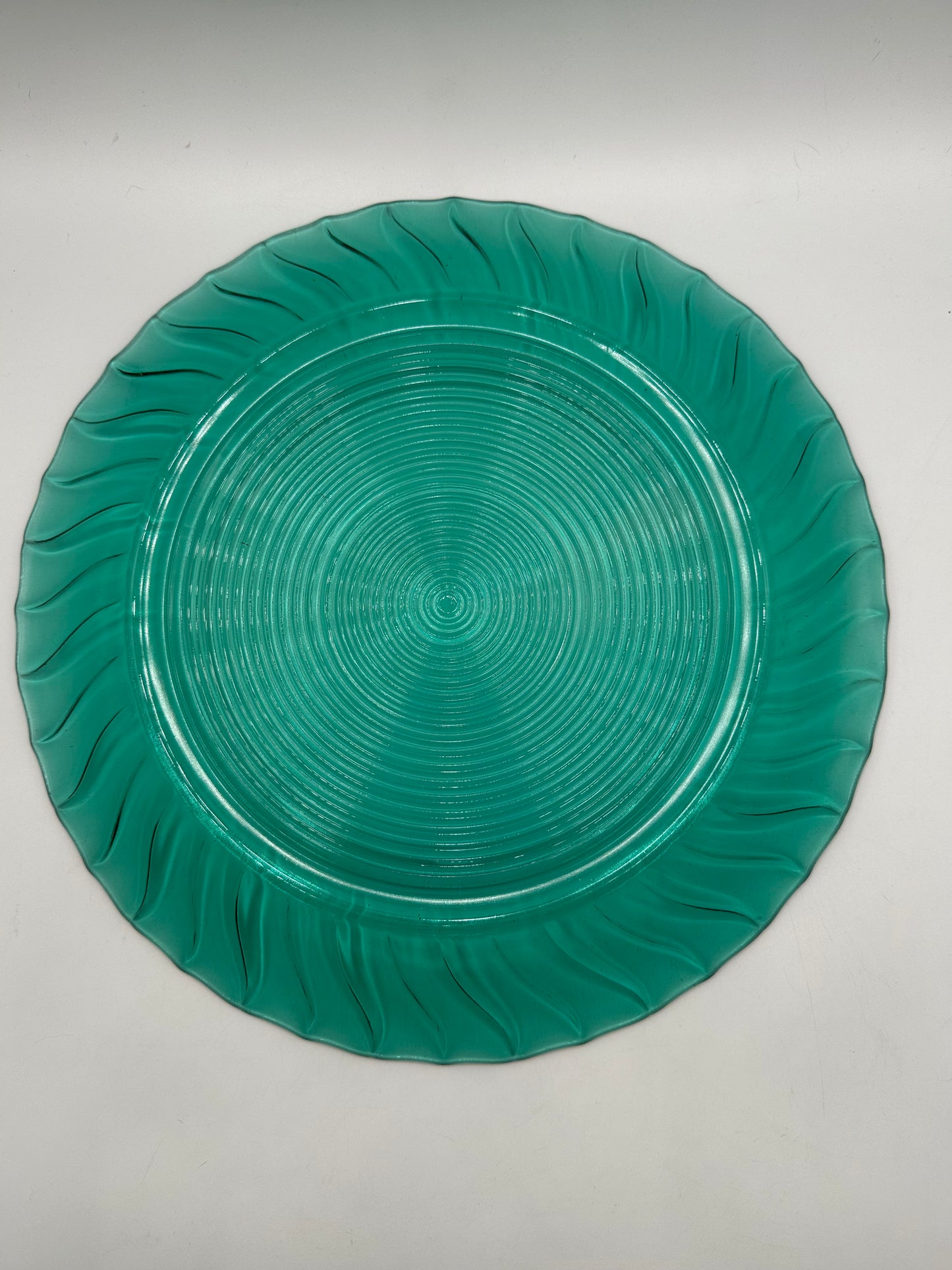 Jeannette Ultramarine Swirl Cake Plate/Platter, 1930s, 13"