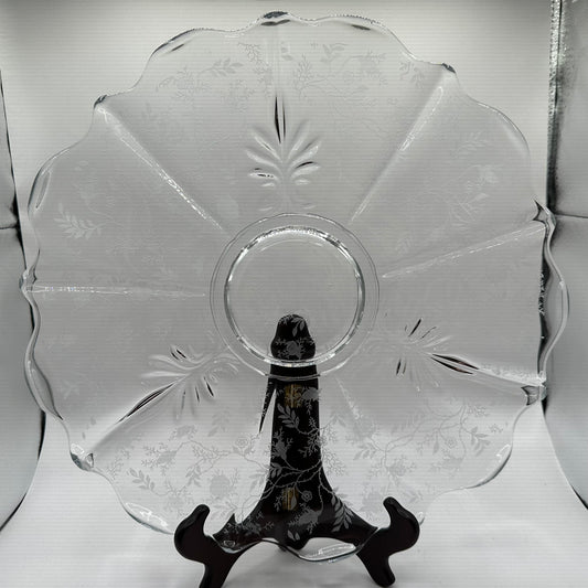 Fostoria Meadow Rose Baroque Sandwich/Torte Plate 14"