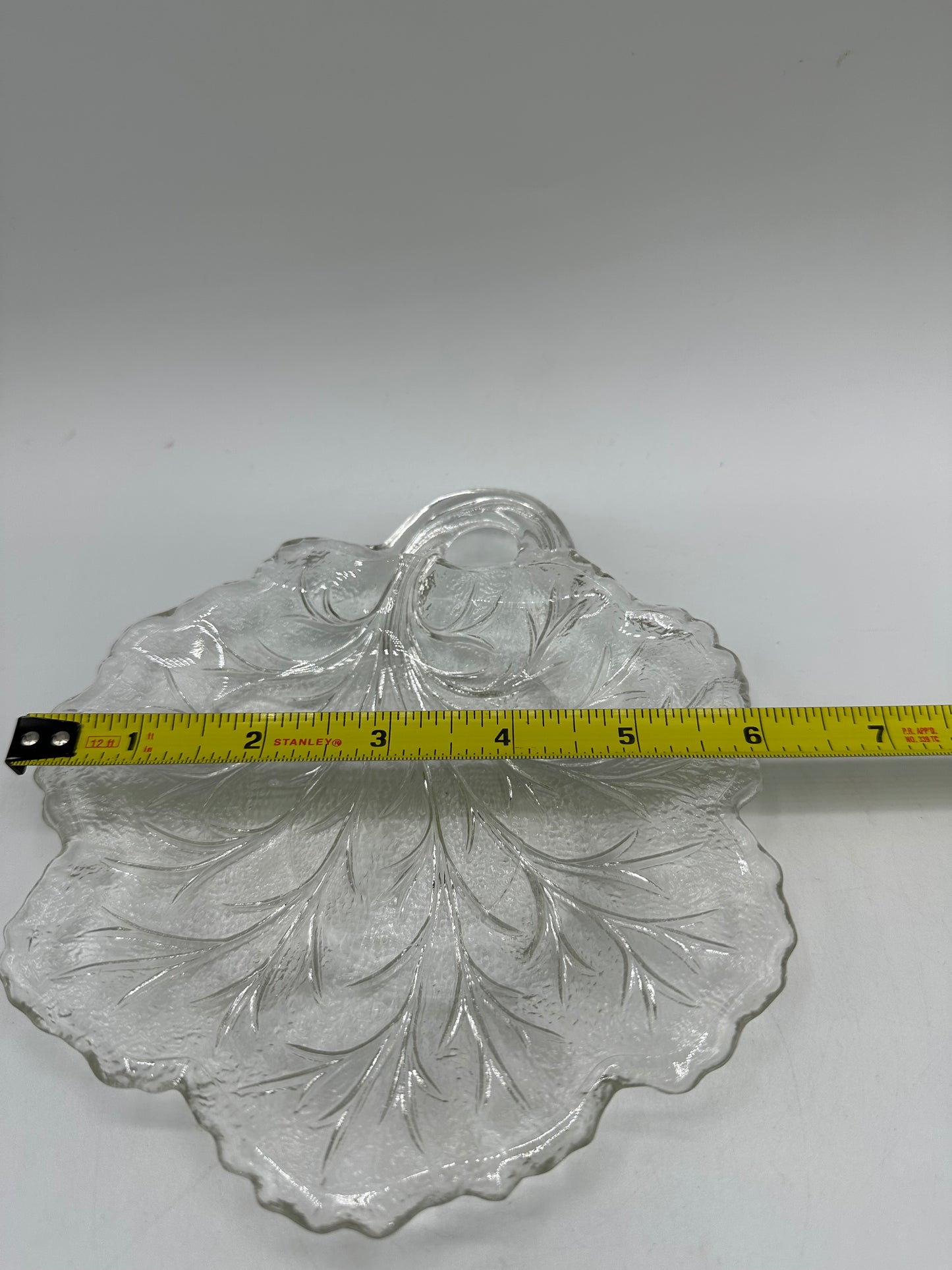 Indiana Glass Pebble Leaf Tidbit Plate