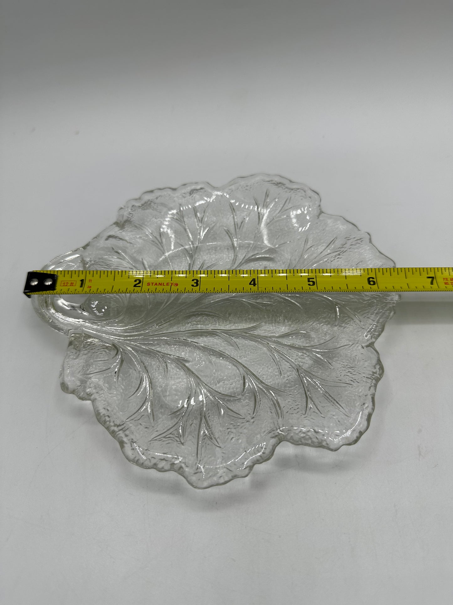 Indiana Glass Pebble Leaf Tidbit Plate