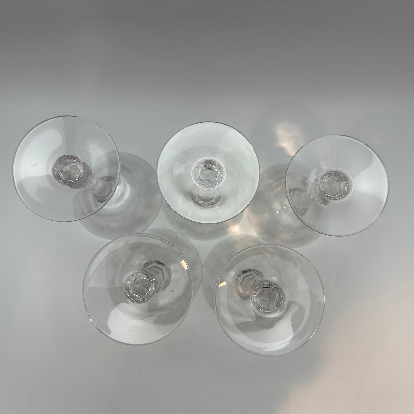 Heisey Orchid Etched Clear Liquor/Cocktail Glasses, Set of 5