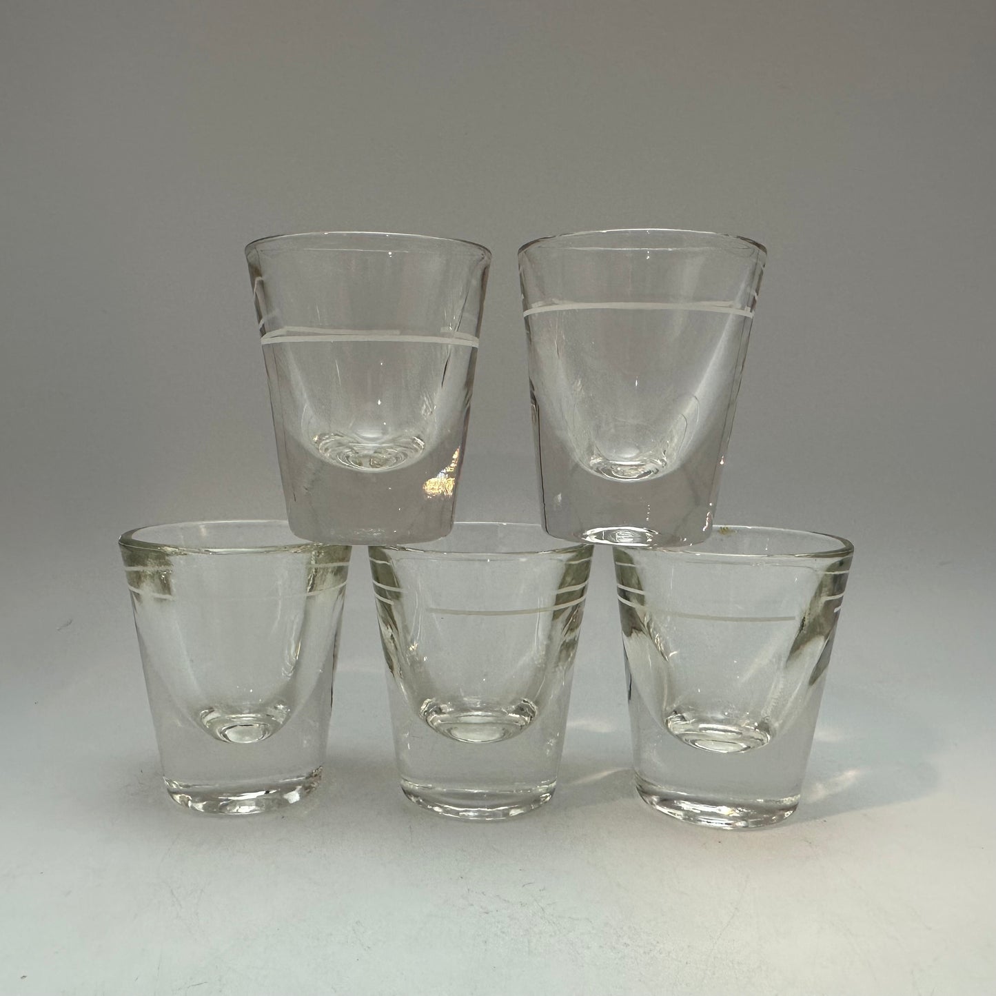 Heavy Bottom Shot Glasses With Pour Line, Set of 5