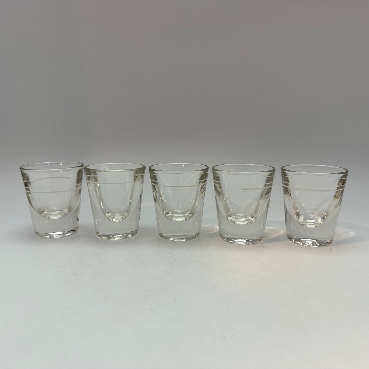 Heavy Bottom Shot Glasses With Pour Line, Set of 5