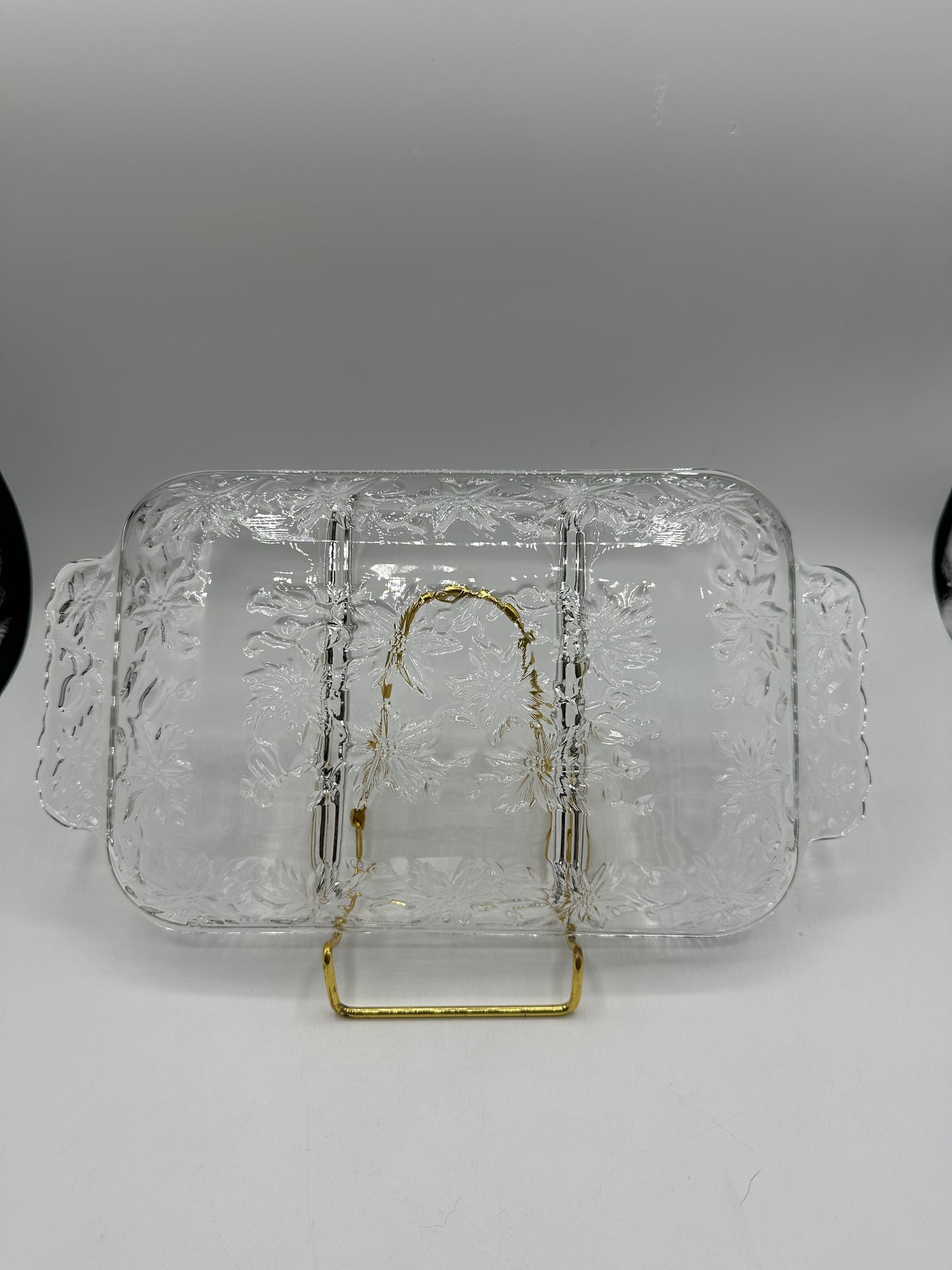 Princess House Fantasia Glass 3 Part Divided Relish Dish