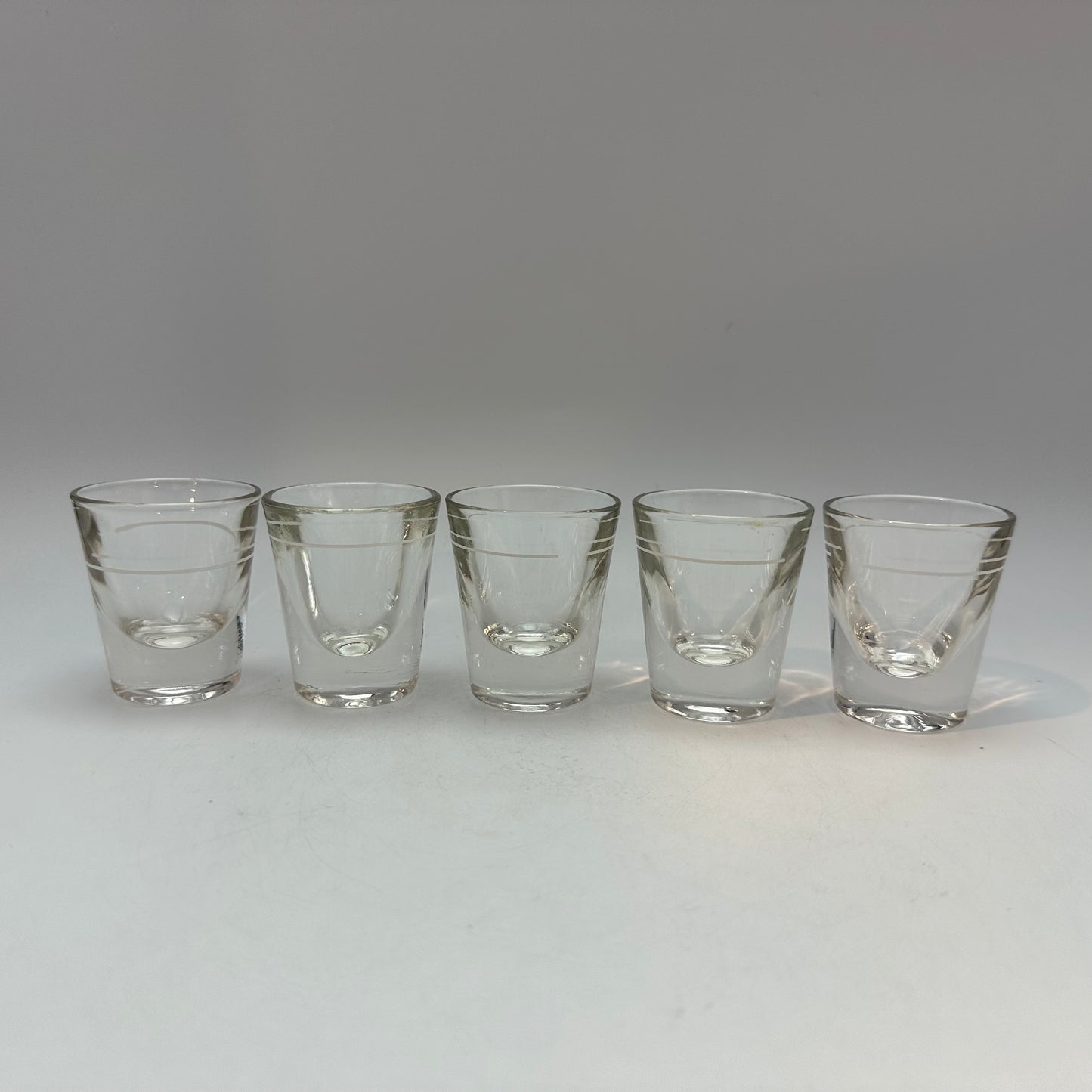 Heavy Bottom Shot Glasses With Pour Line, Set of 5