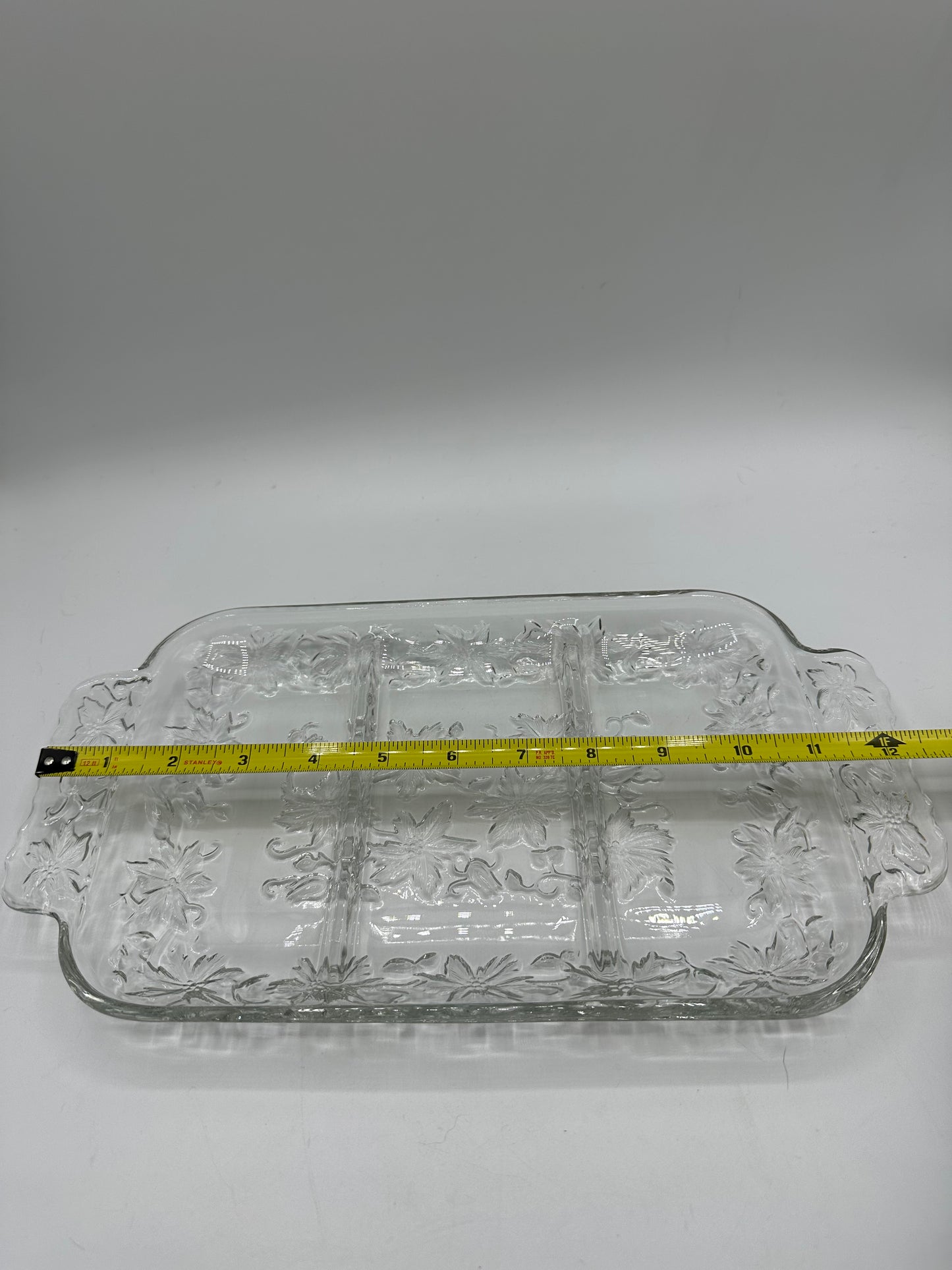 Princess House Fantasia Glass 3 Part Divided Relish Dish