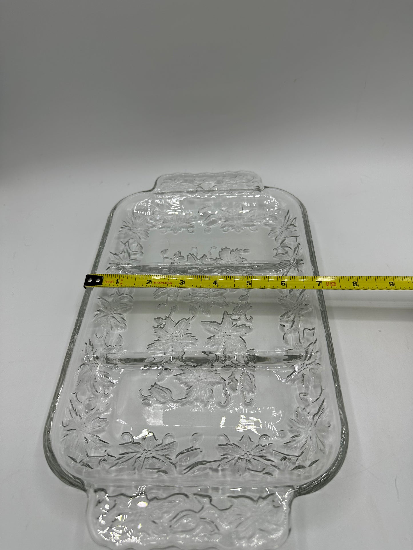 Princess House Fantasia Glass 3 Part Divided Relish Dish
