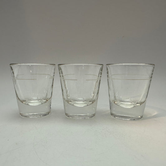 Heavy Bottom Shot Glasses With Pour Line, Set of 3