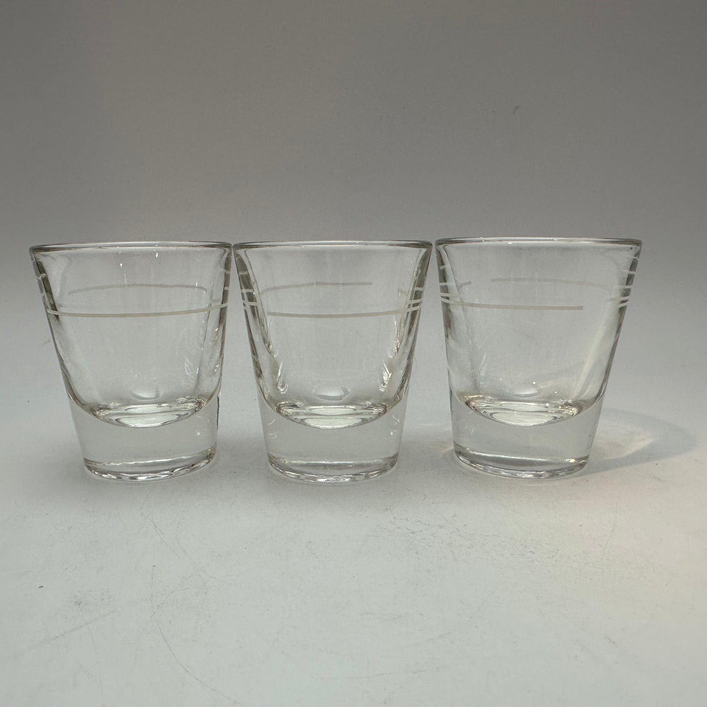 Heavy Bottom Shot Glasses With Pour Line, Set of 3