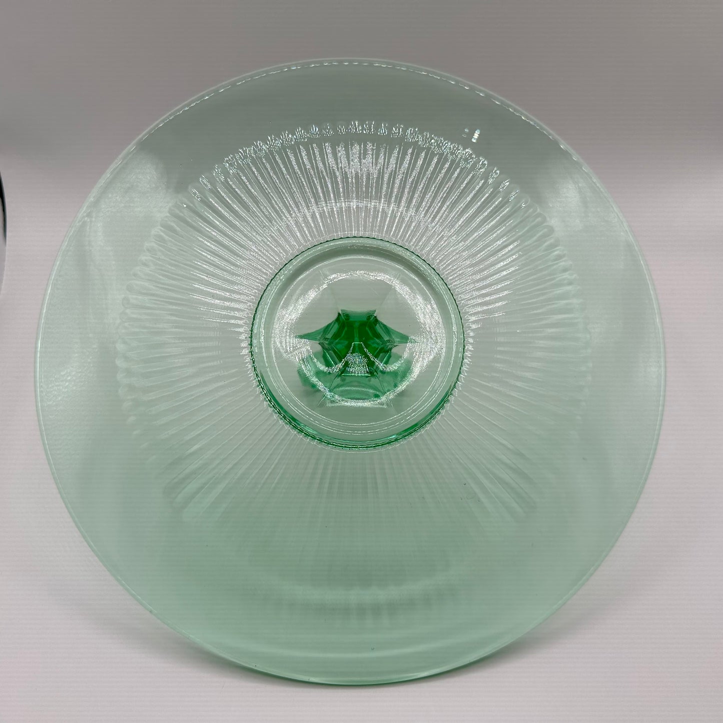Depression Vaseline Uranium Glass Tidbit Tray
