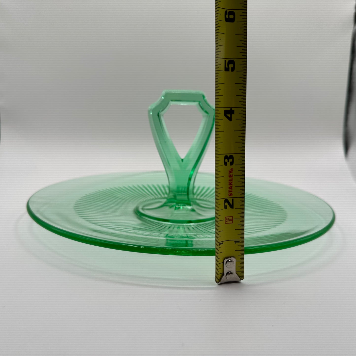 Depression Vaseline Uranium Glass Tidbit Tray
