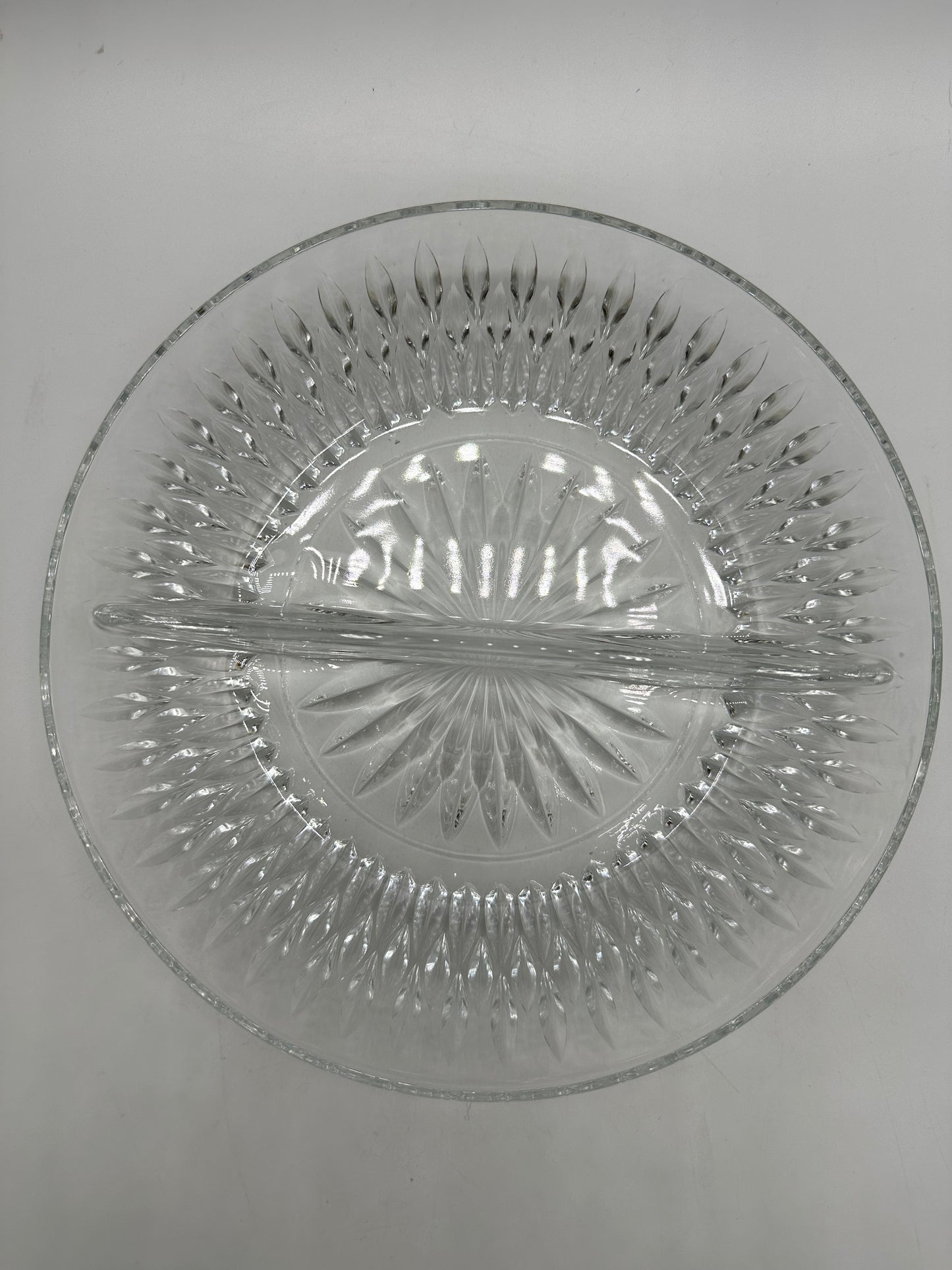 Princess House Highlights Lead Crystal Divided Relish Dish
