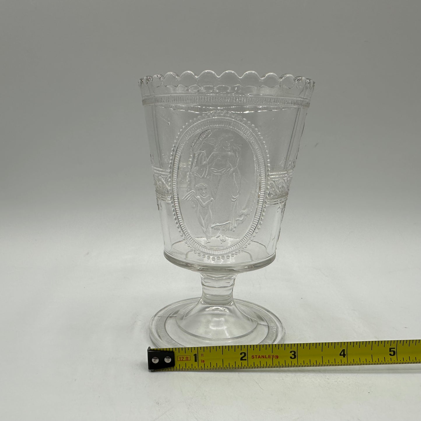 Richards & Hartley Glass Company Footed Cupid & Venus Spooner