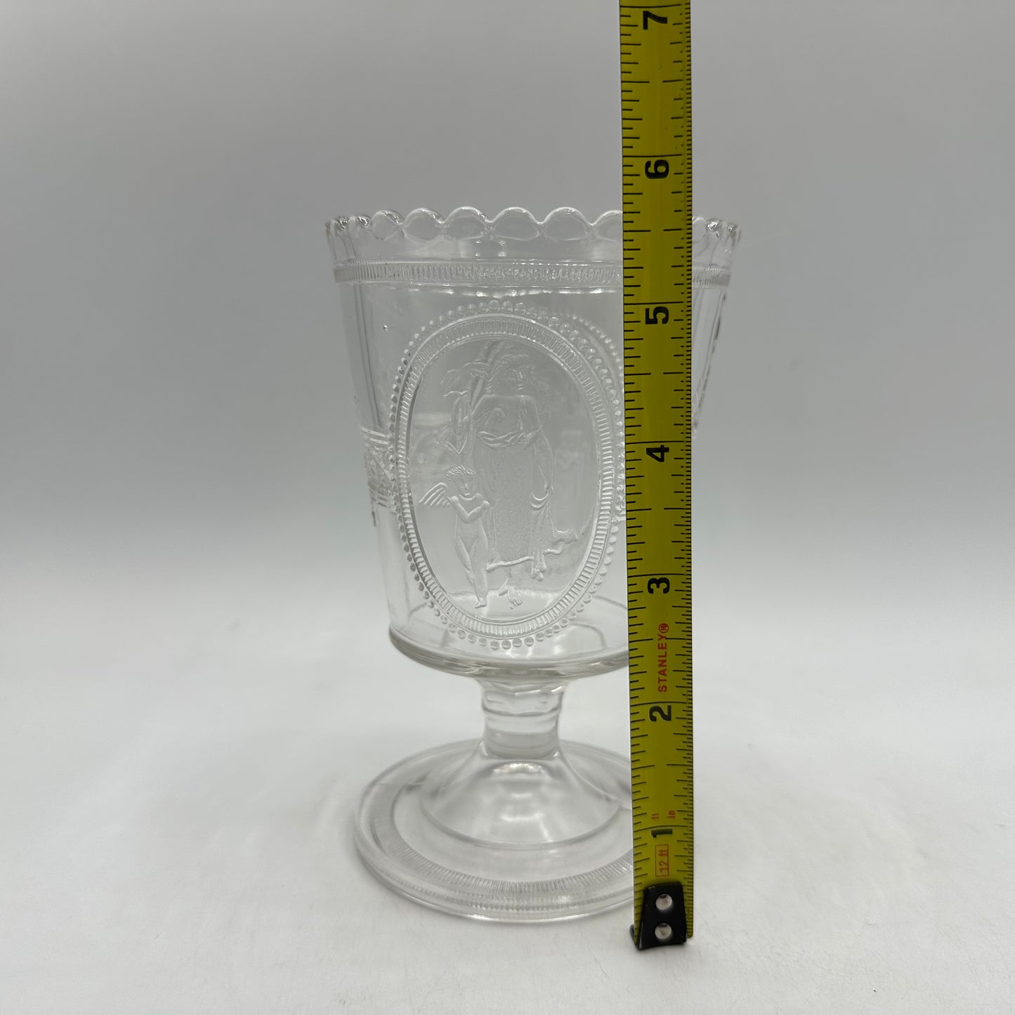 Richards & Hartley Glass Company Footed Cupid & Venus Spooner