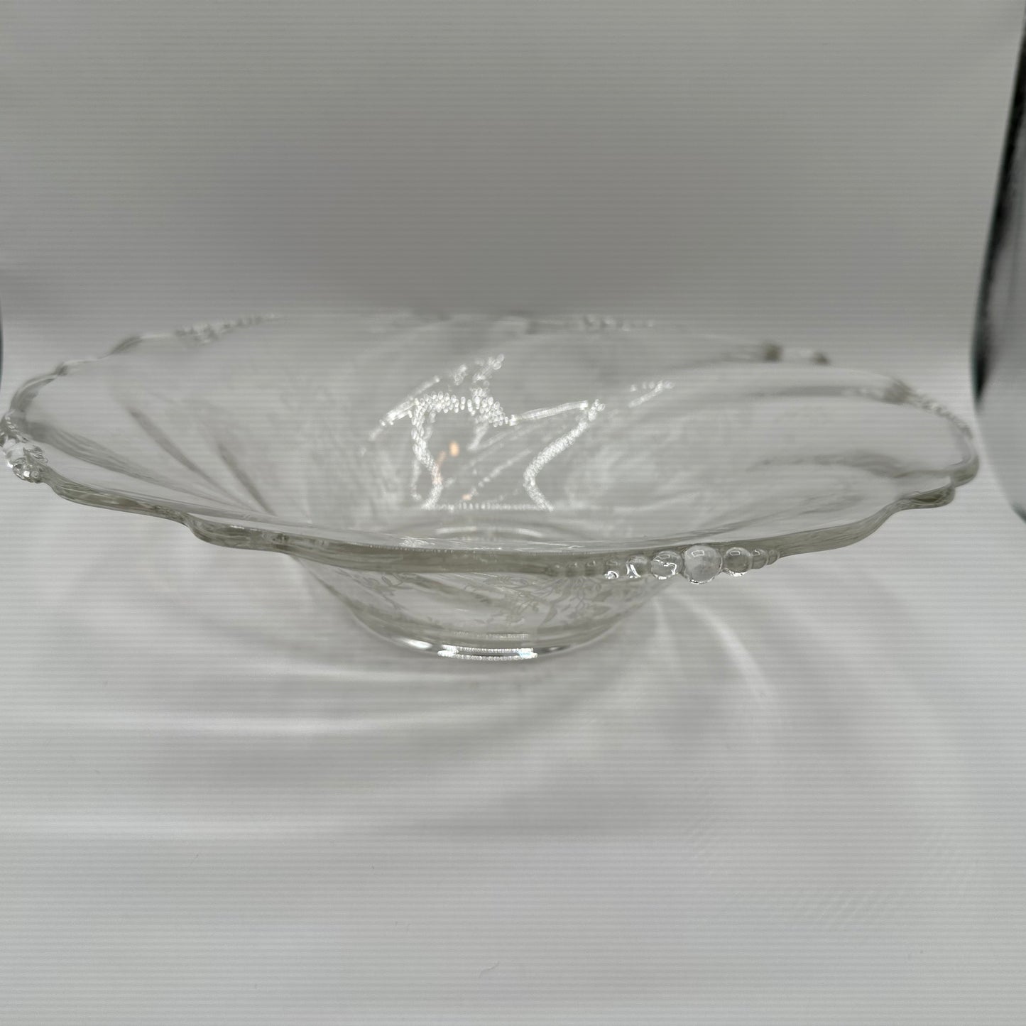 Heisey Glass Bowl,  Etched Orchid Pattern, 12.5"
