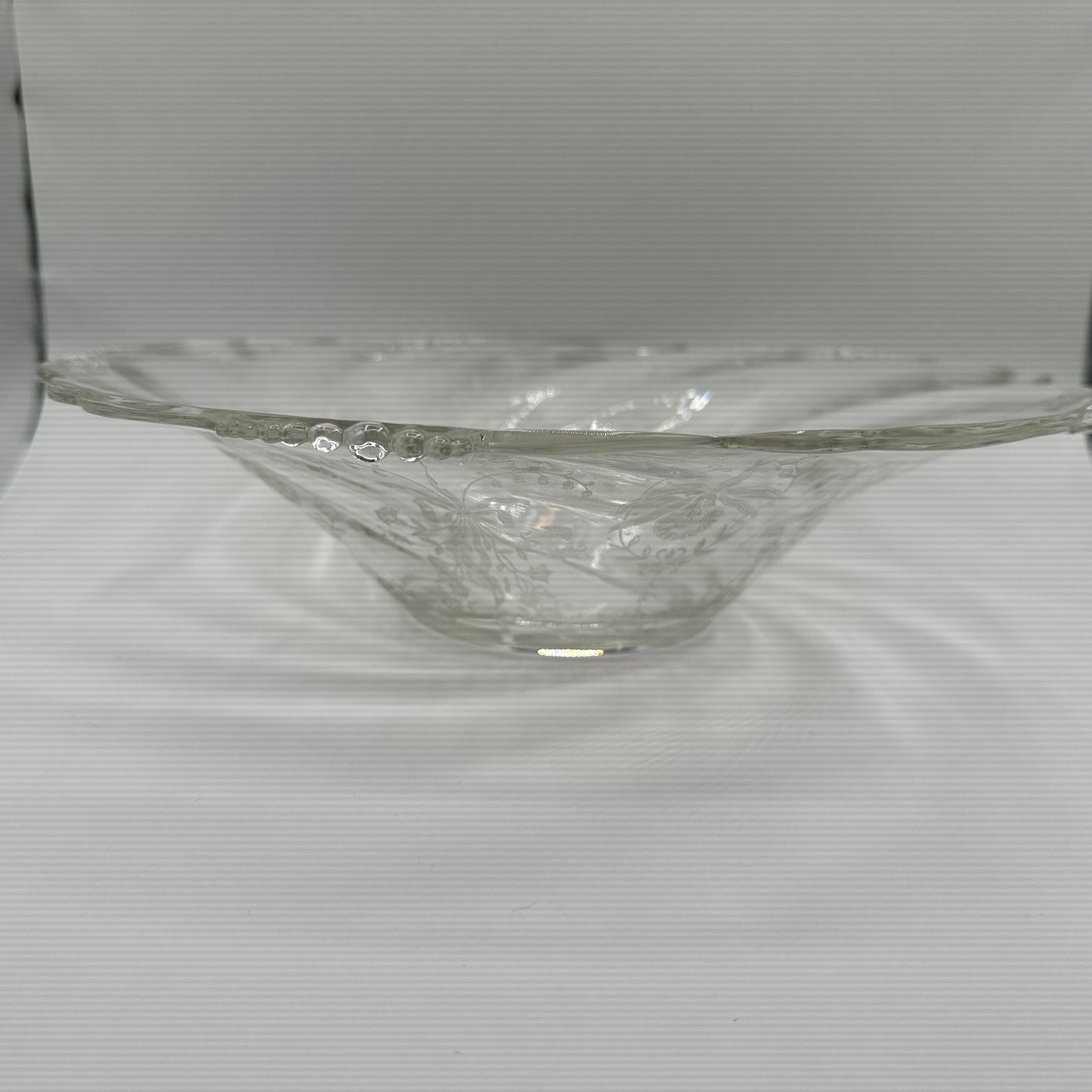 Heisey Glass Bowl,  Etched Orchid Pattern, 12.5"